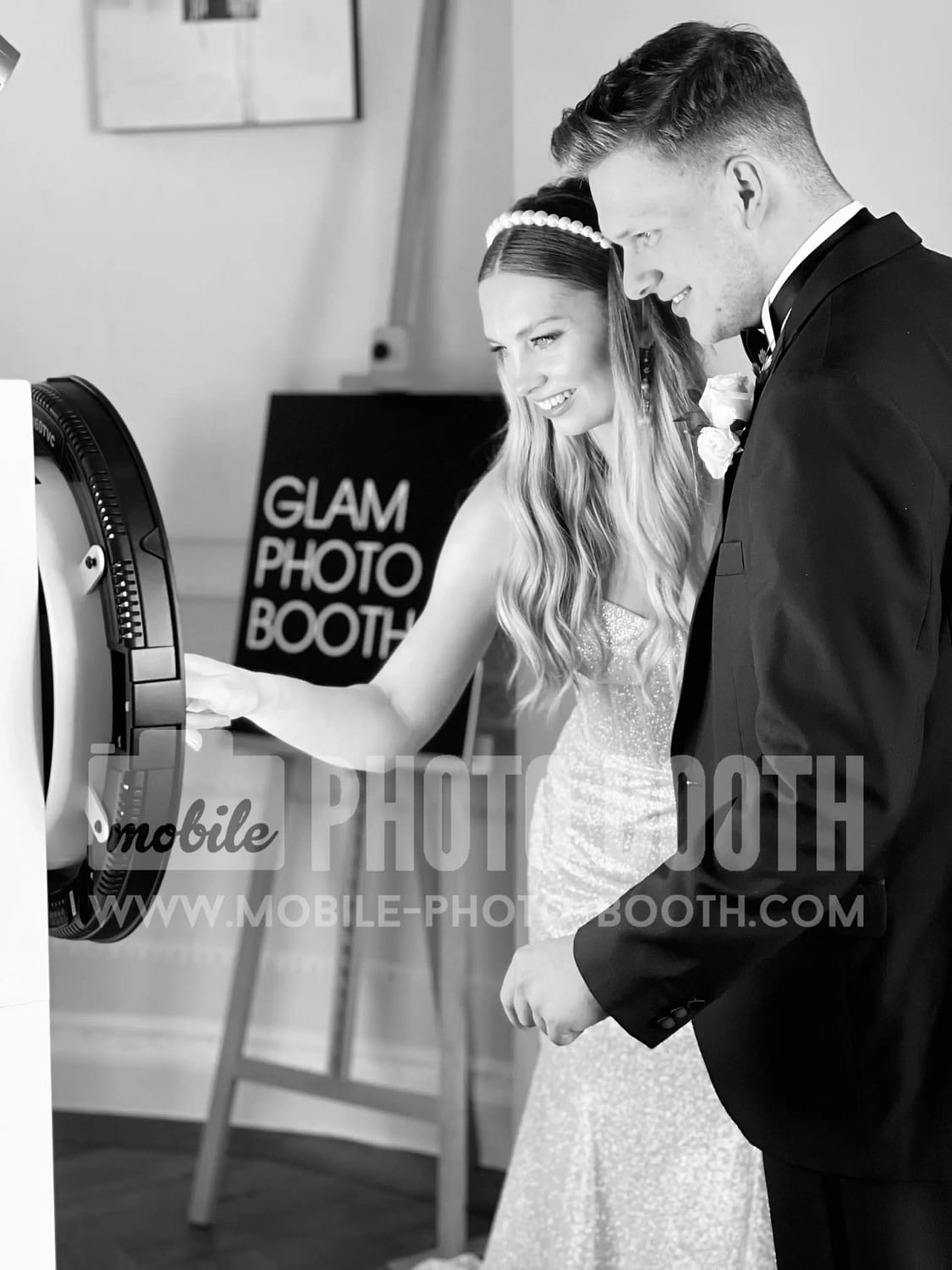Black and white photo booth hire in Somerset, England
